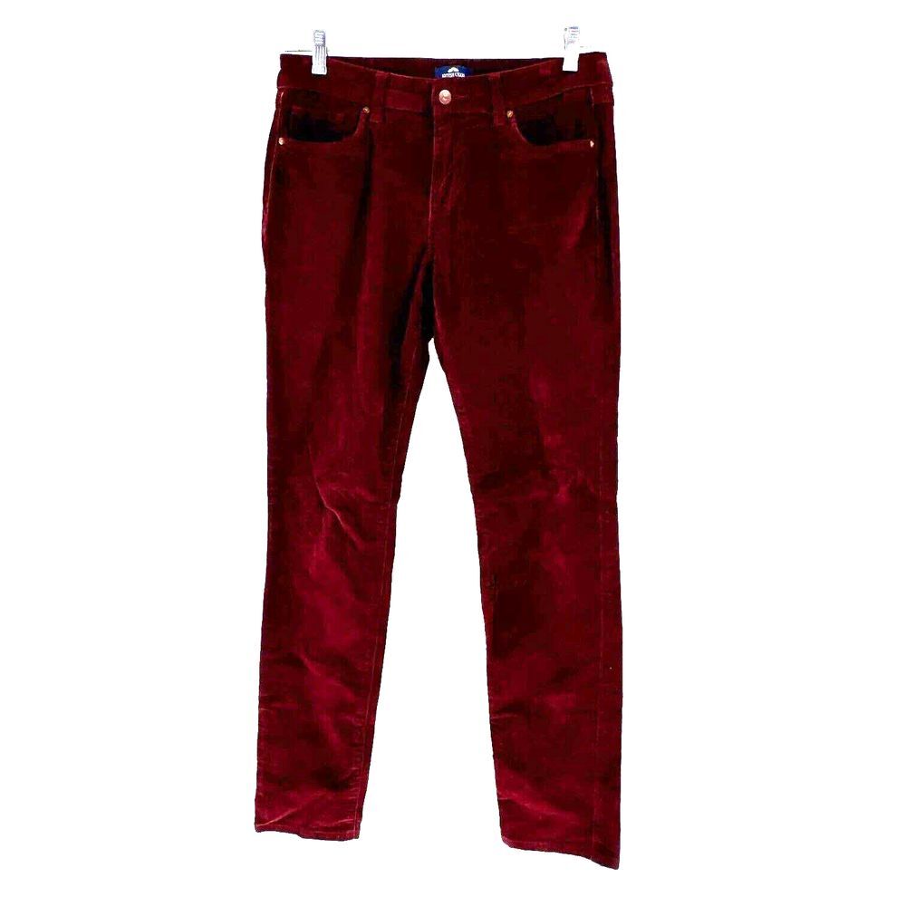 British Khaki Red Straight Leg Pants